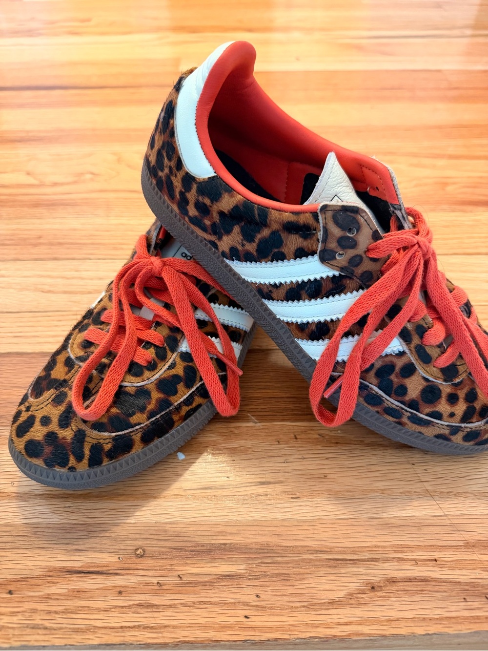 Adidas Women’s Leopard-Print Sneakers in Orange size 7 Women’s